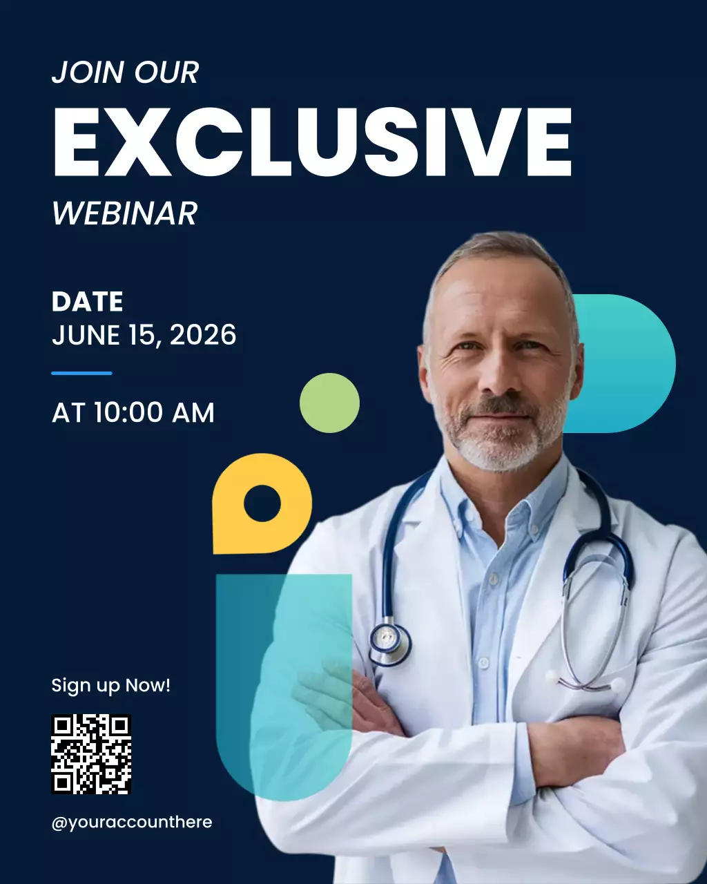 Navy Modern Healthcare Announcement Instagram Post