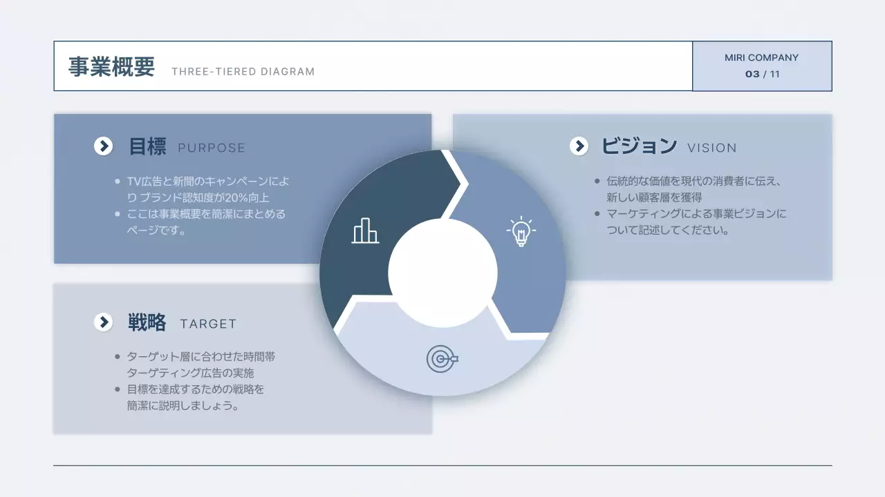 青 モダン マーケティング 提案書 プレゼンテーション