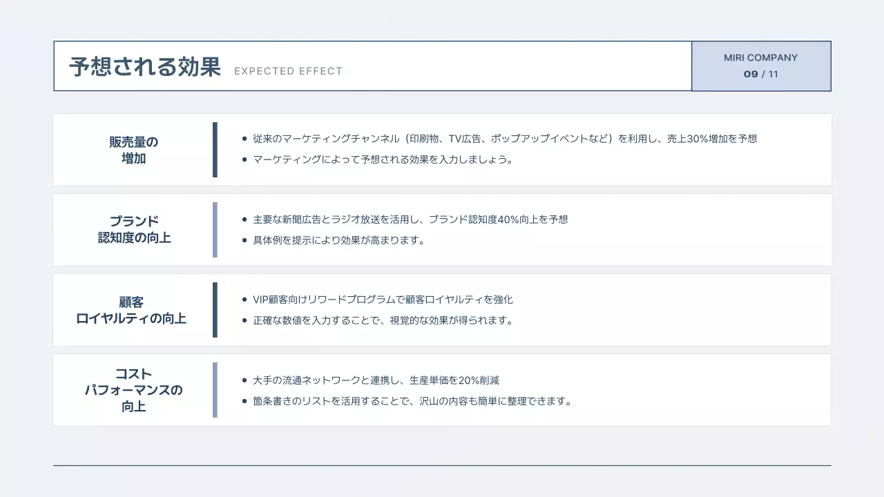 青 モダン マーケティング 提案書 プレゼンテーション
