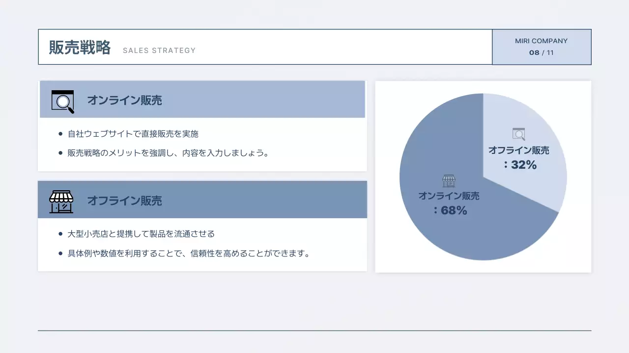 青 モダン マーケティング 提案書 プレゼンテーション
