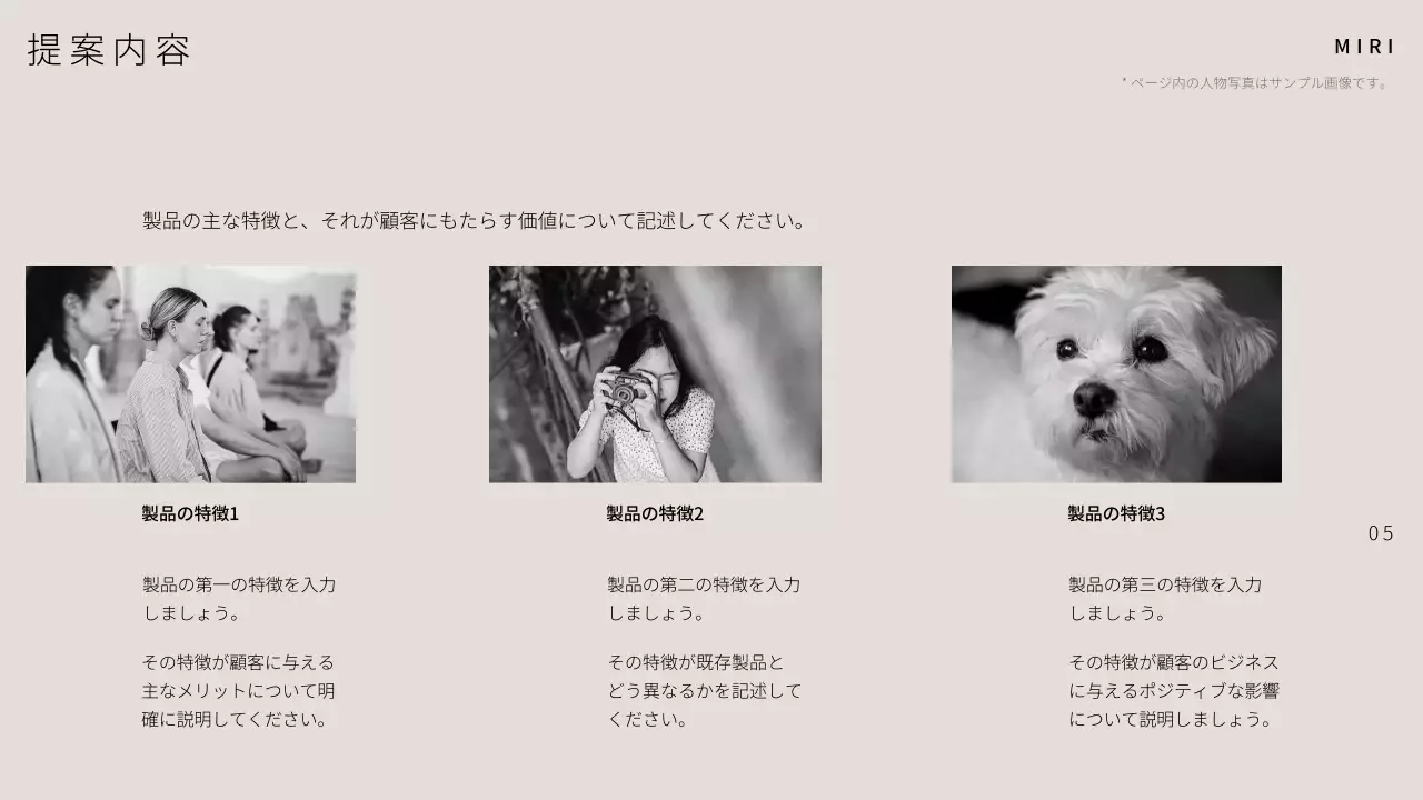 白 シンプル 製品 提案書 プレゼンテーション