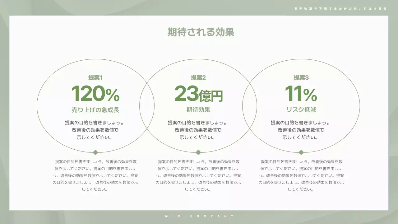 緑 シンプル ビジネス 提案書 プレゼンテーション