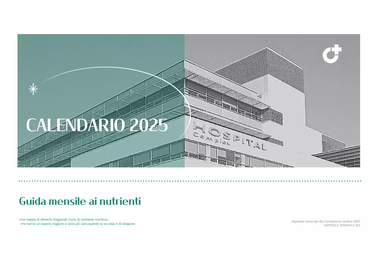 Calendario ospedaliero in cornice verde