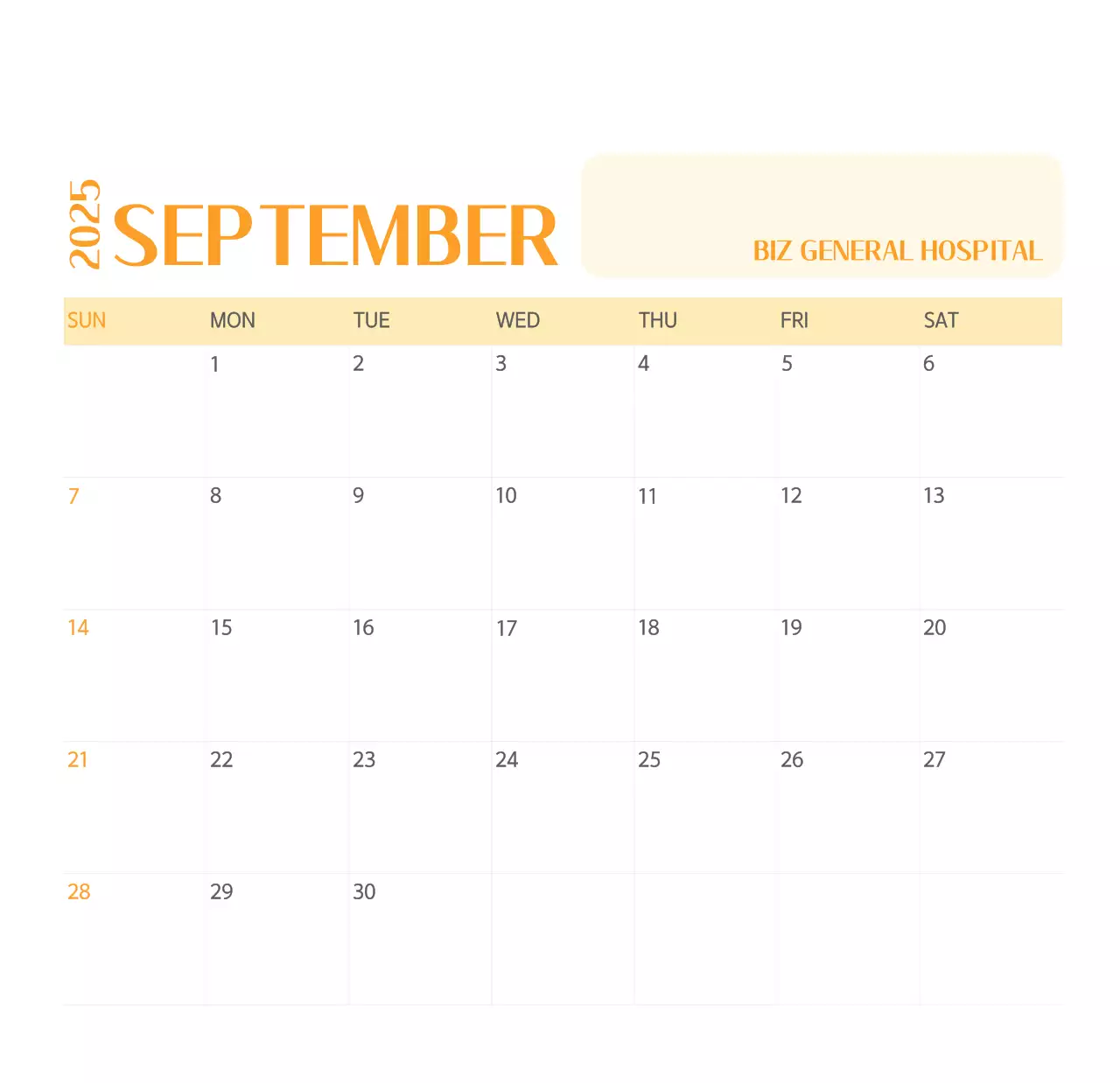 Kalender rumah sakit dalam bingkai foto hijau