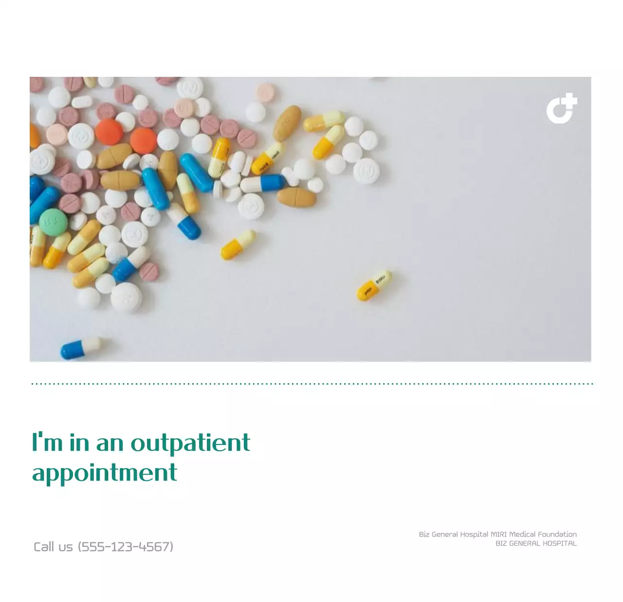 Kalender rumah sakit dalam bingkai foto hijau