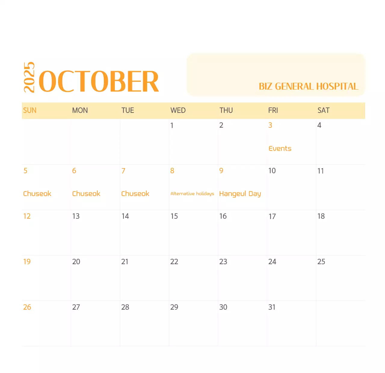 Kalender rumah sakit dalam bingkai foto hijau