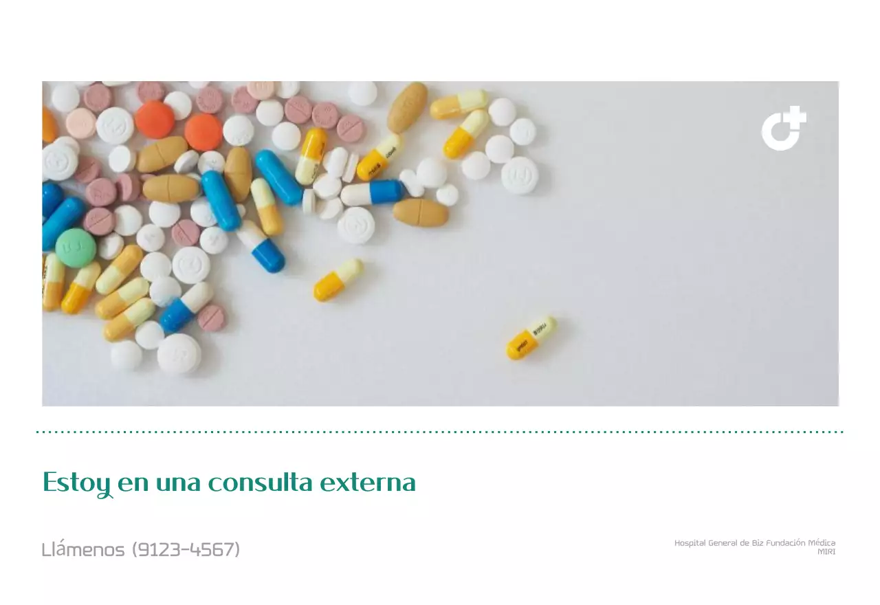 Calendario hospitalario en marco de fotos verde