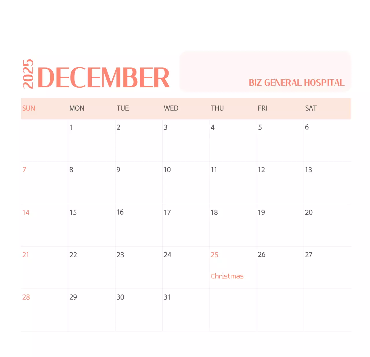 Kalender rumah sakit dalam bingkai foto hijau