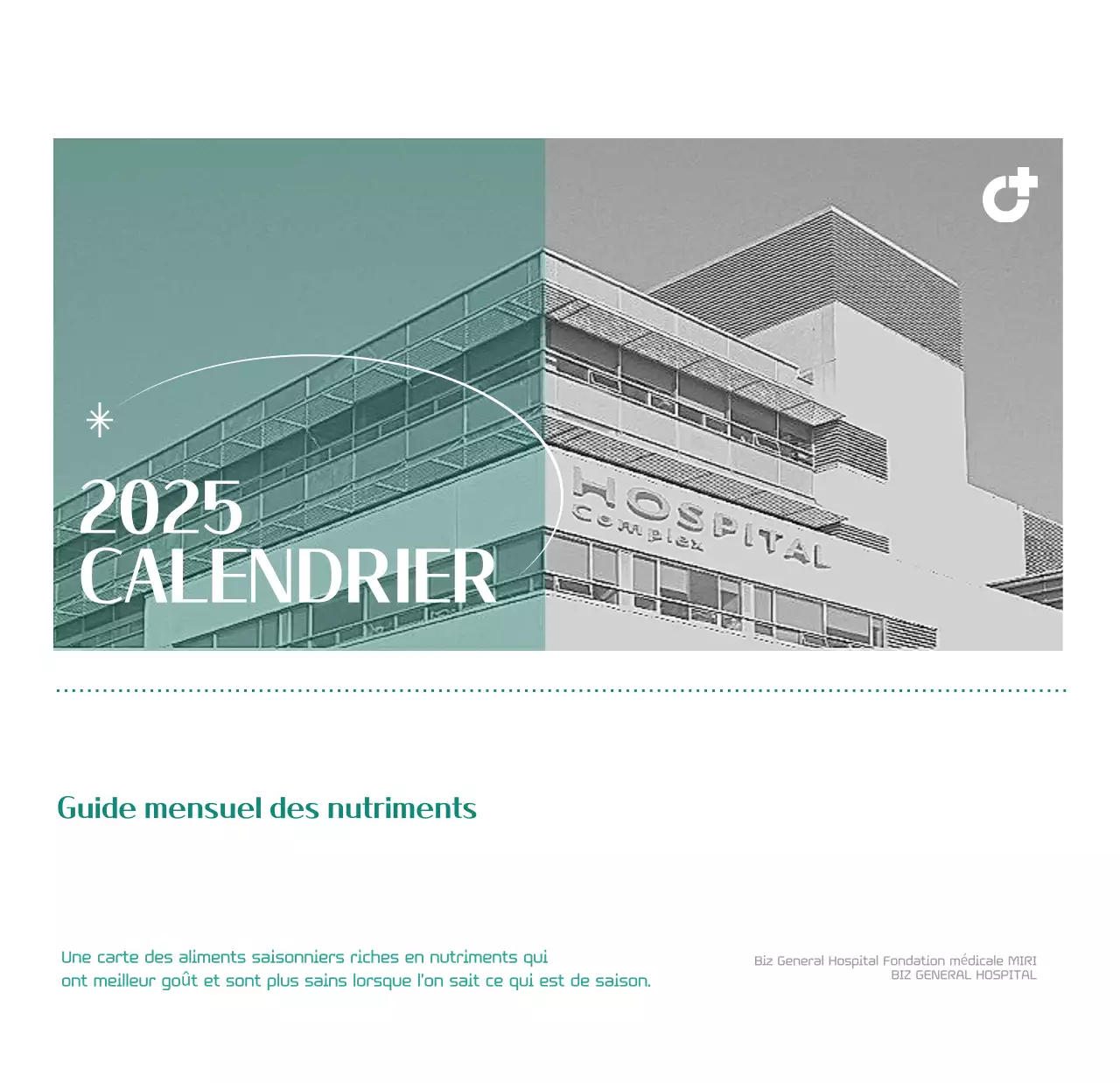 Calendrier hospitalier dans un cadre photo vert