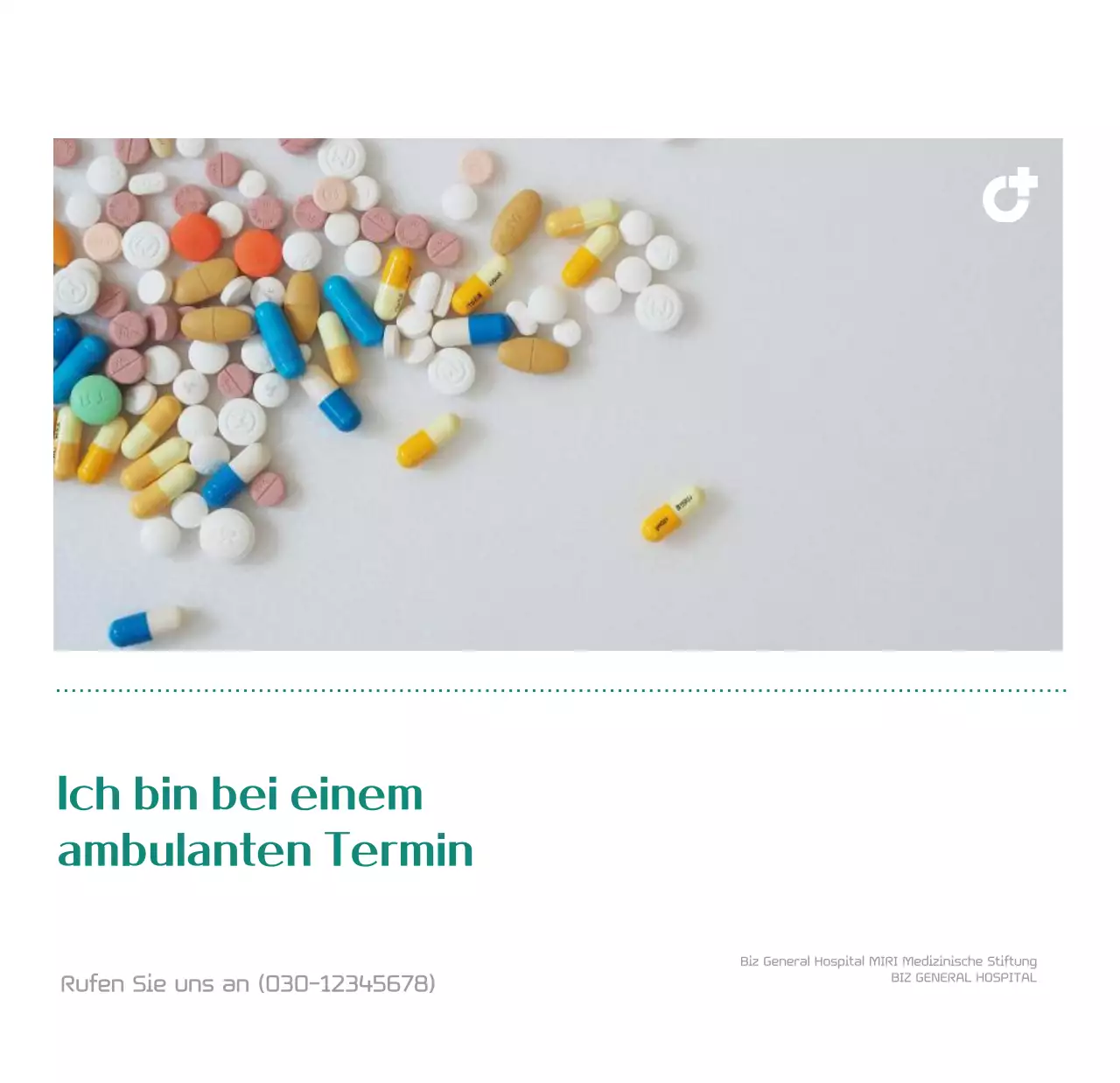 Krankenhauskalender in grünem Fotorahmen