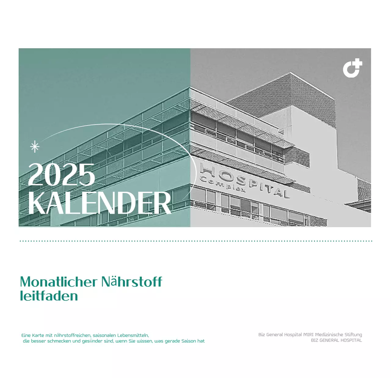 Krankenhauskalender in grünem Fotorahmen