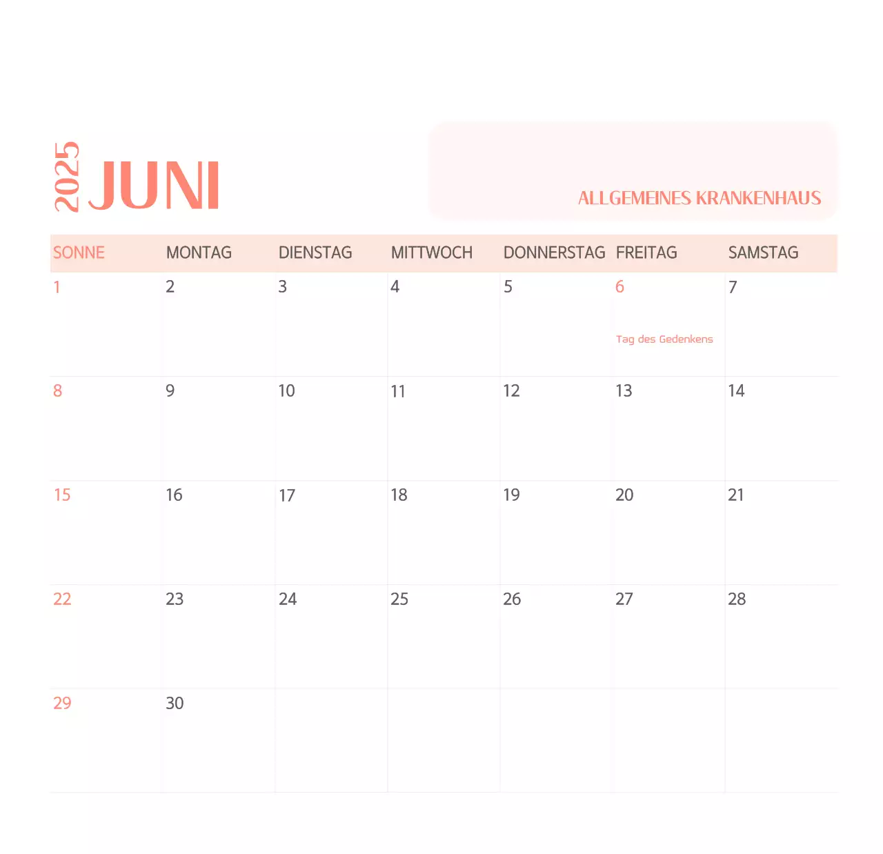 Krankenhauskalender in grünem Fotorahmen