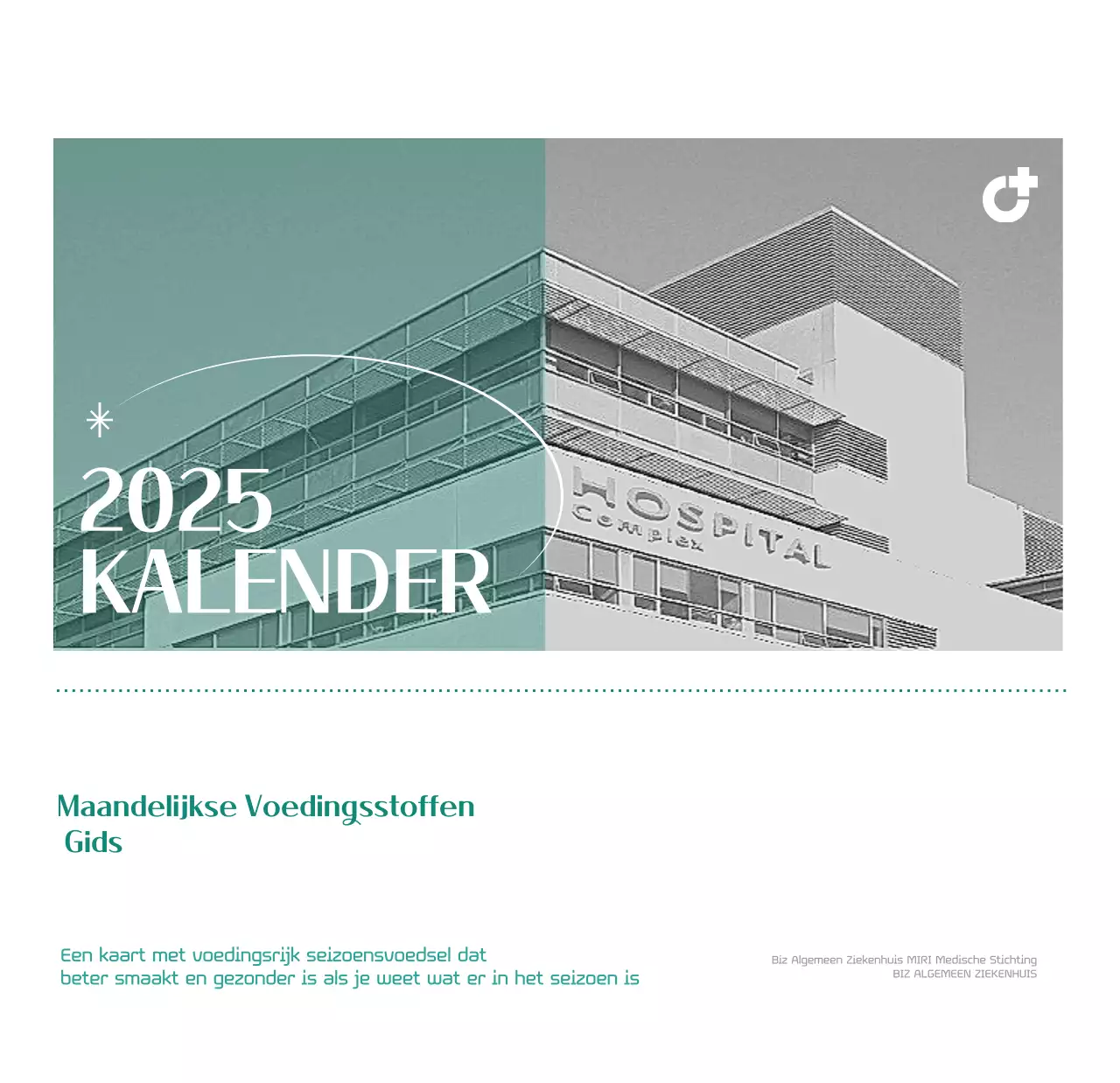 Ziekenhuiskalender in groen fotolijstje