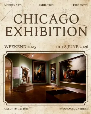 Black Modern Art Exhibition Instagram Post