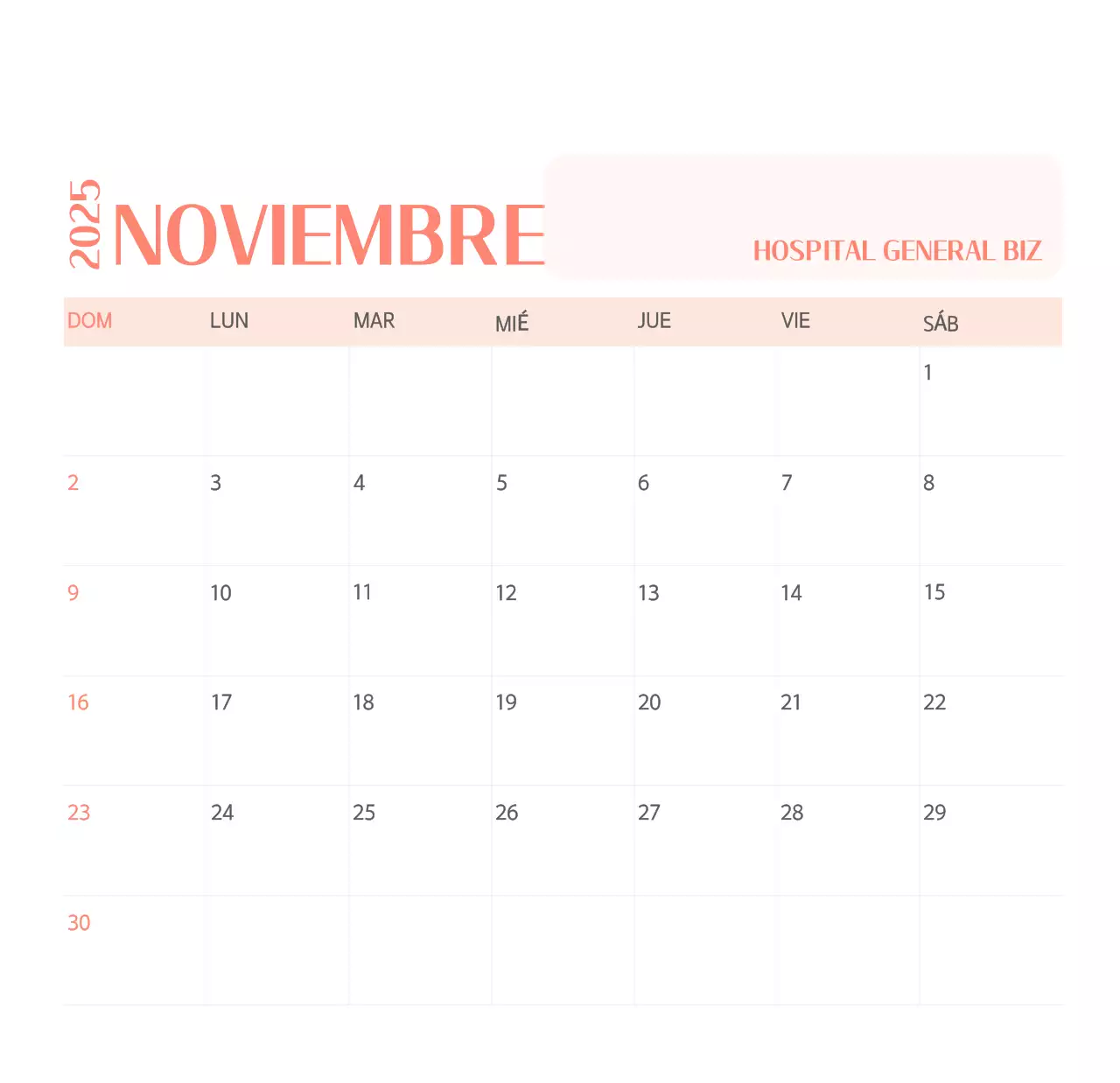 Calendario hospitalario en marco de fotos verde