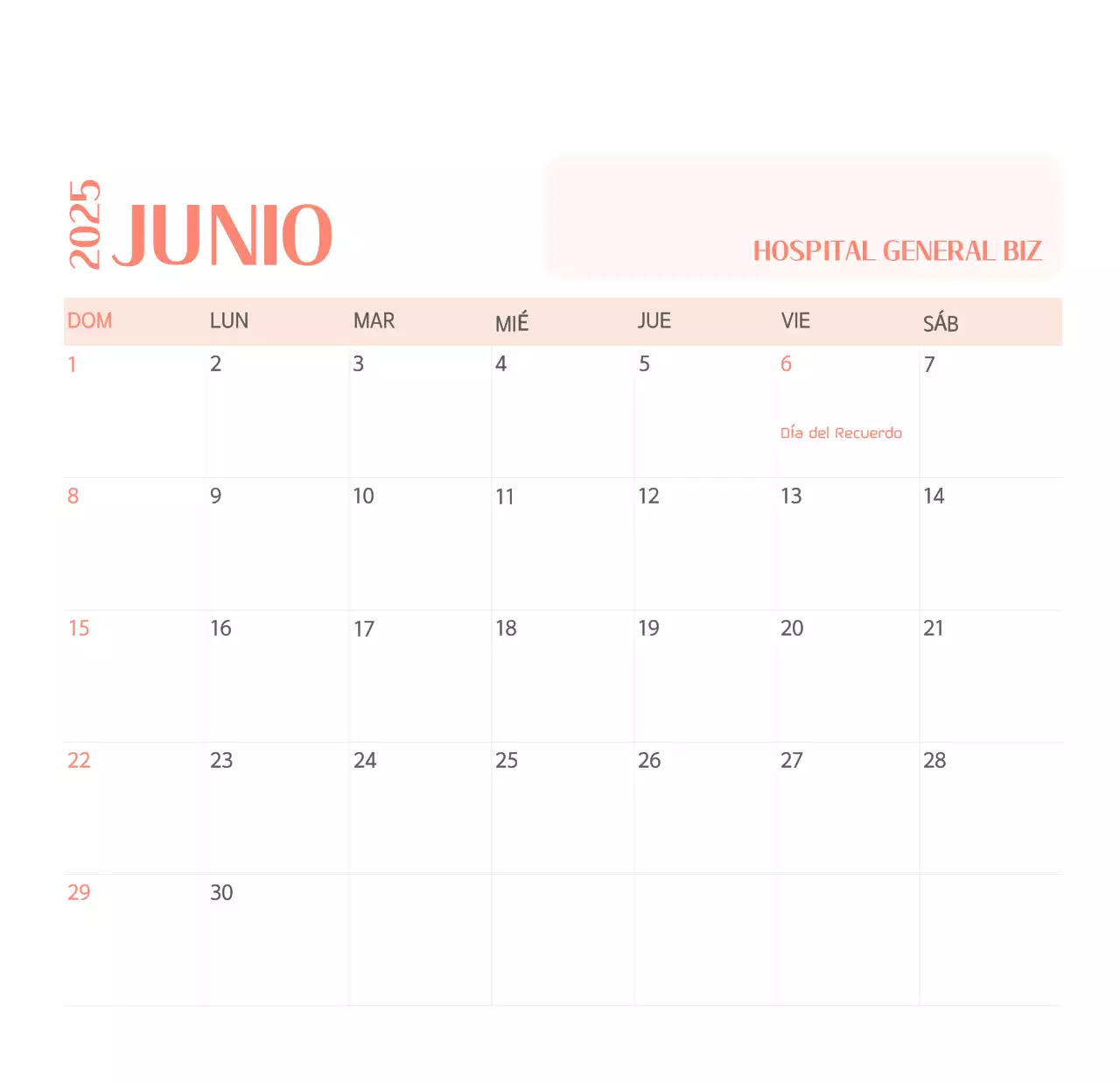 Calendario hospitalario en marco de fotos verde