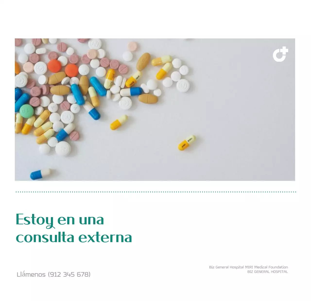 Calendario hospitalario en marco de fotos verde