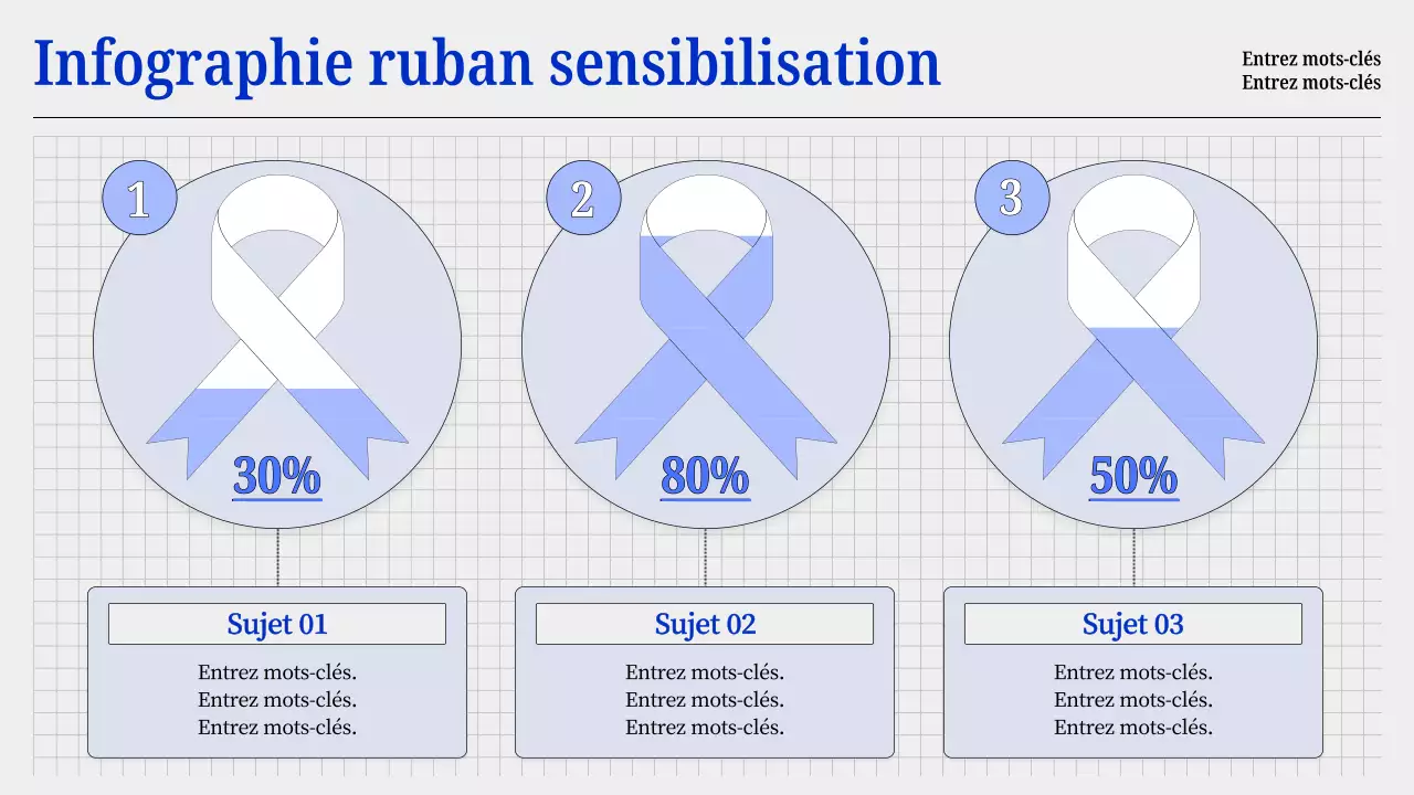 ruban de sensibilisation de base bleu et gris graph