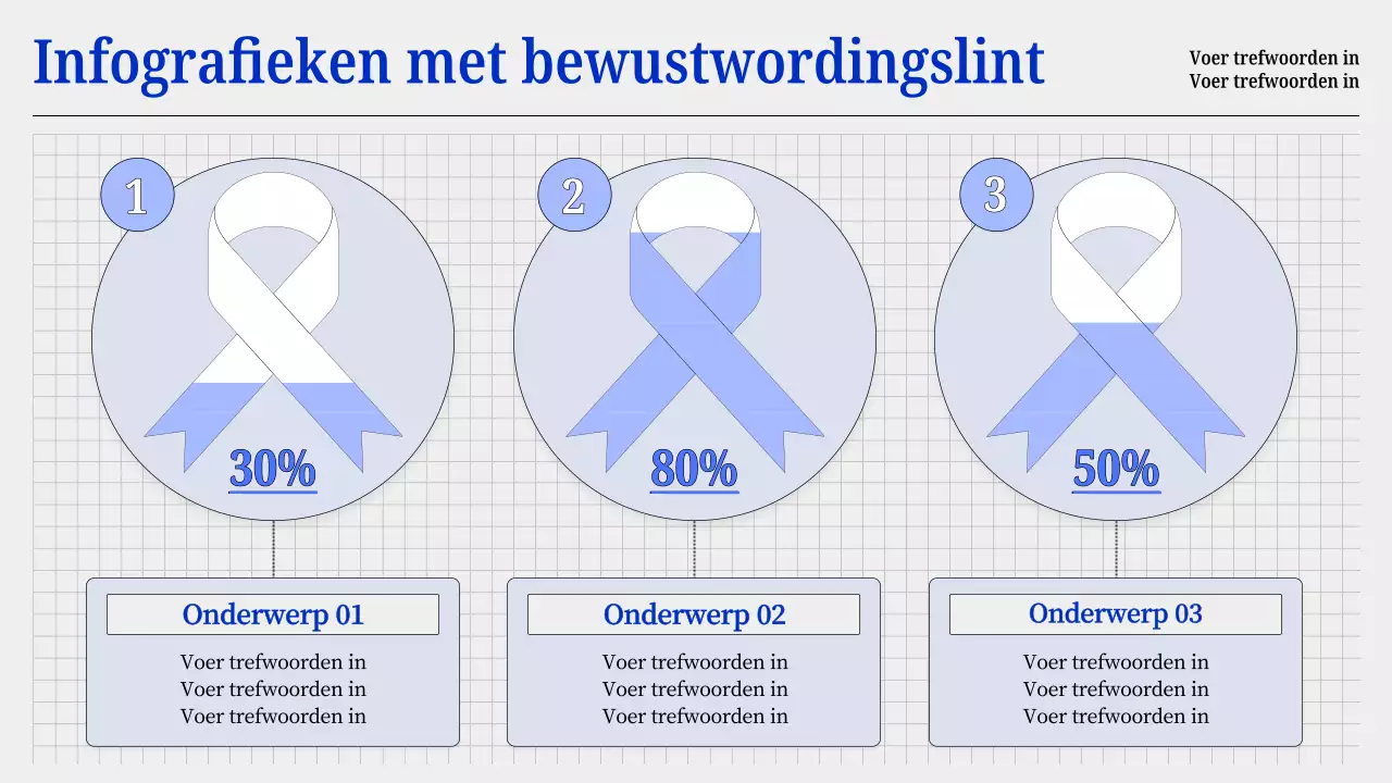 blauw en grijs basisbewustzijnslint grafiek