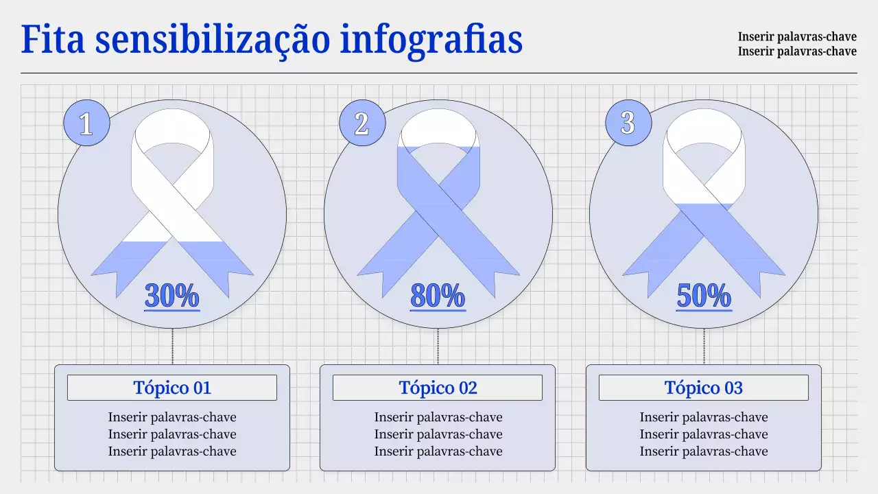 fita de sensibilização básica azul e cinzenta gráfico