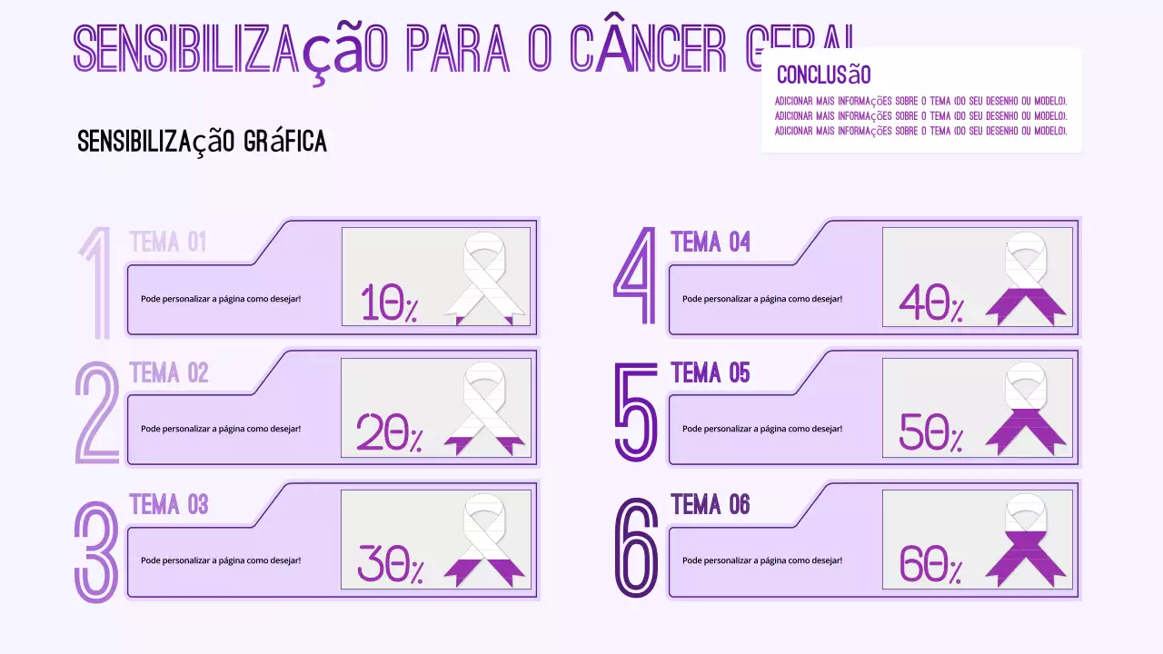 purple minimalist informação geral sobre a sensibilização para o cancro