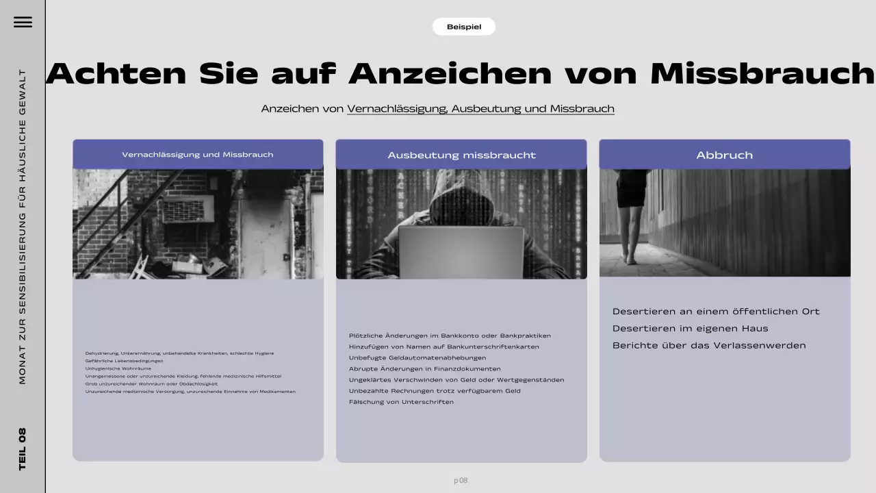 Ressourcen für den modernen Tag zur Aufklärung über häusliche Gewalt in Schwarz und Lila