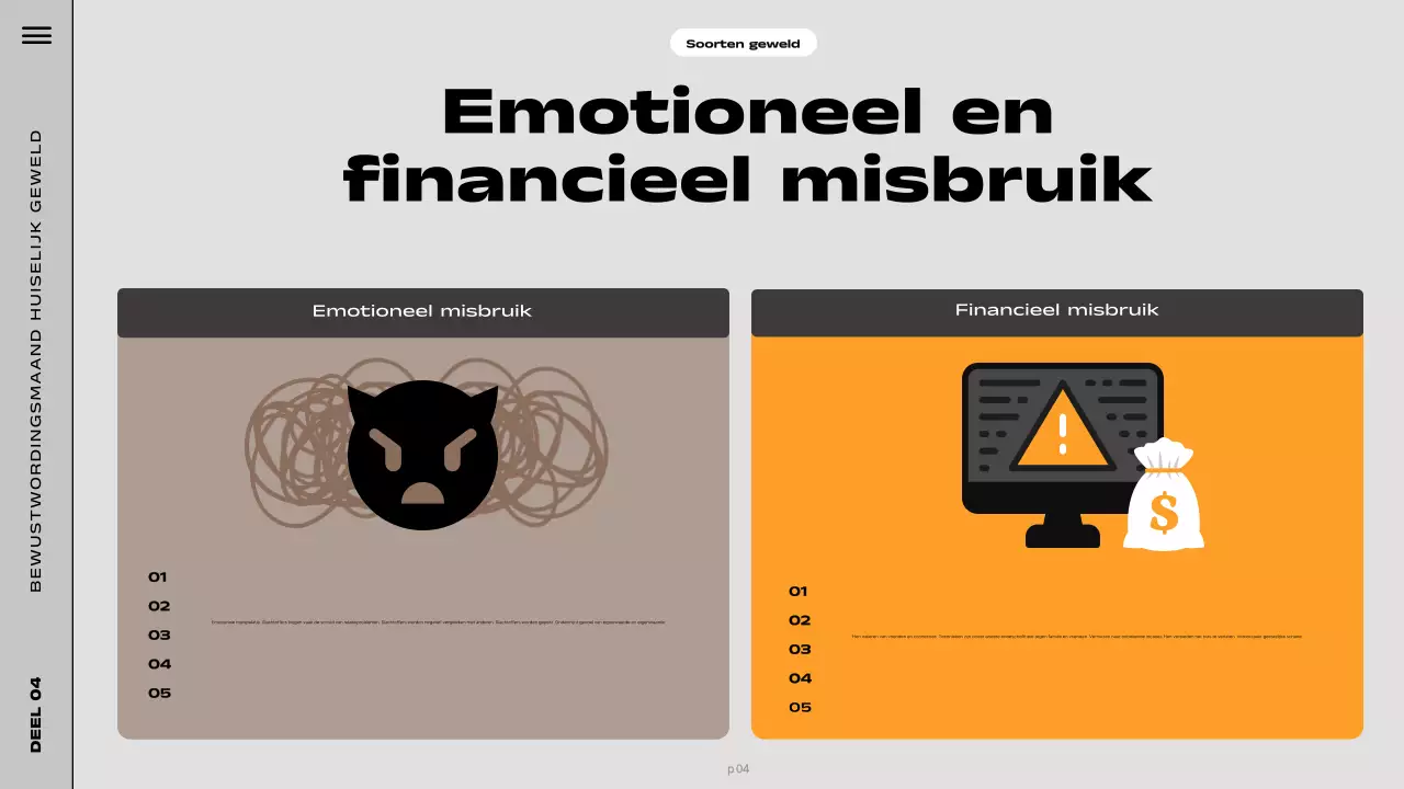 Moderne Dag van de bewustwording van huiselijk geweld in zwart en paars