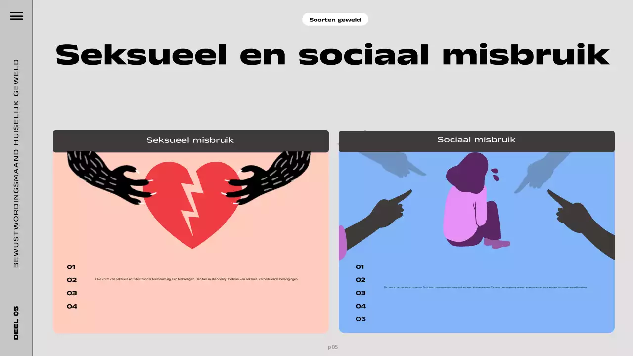 Moderne Dag van de bewustwording van huiselijk geweld in zwart en paars