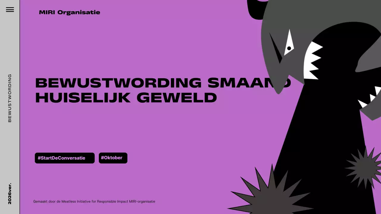 Moderne Dag van de bewustwording van huiselijk geweld in zwart en paars