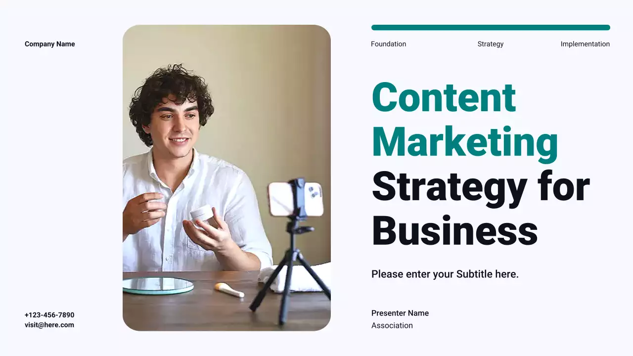 Teal Modern Minimalist Content Marketing Plan Presentation