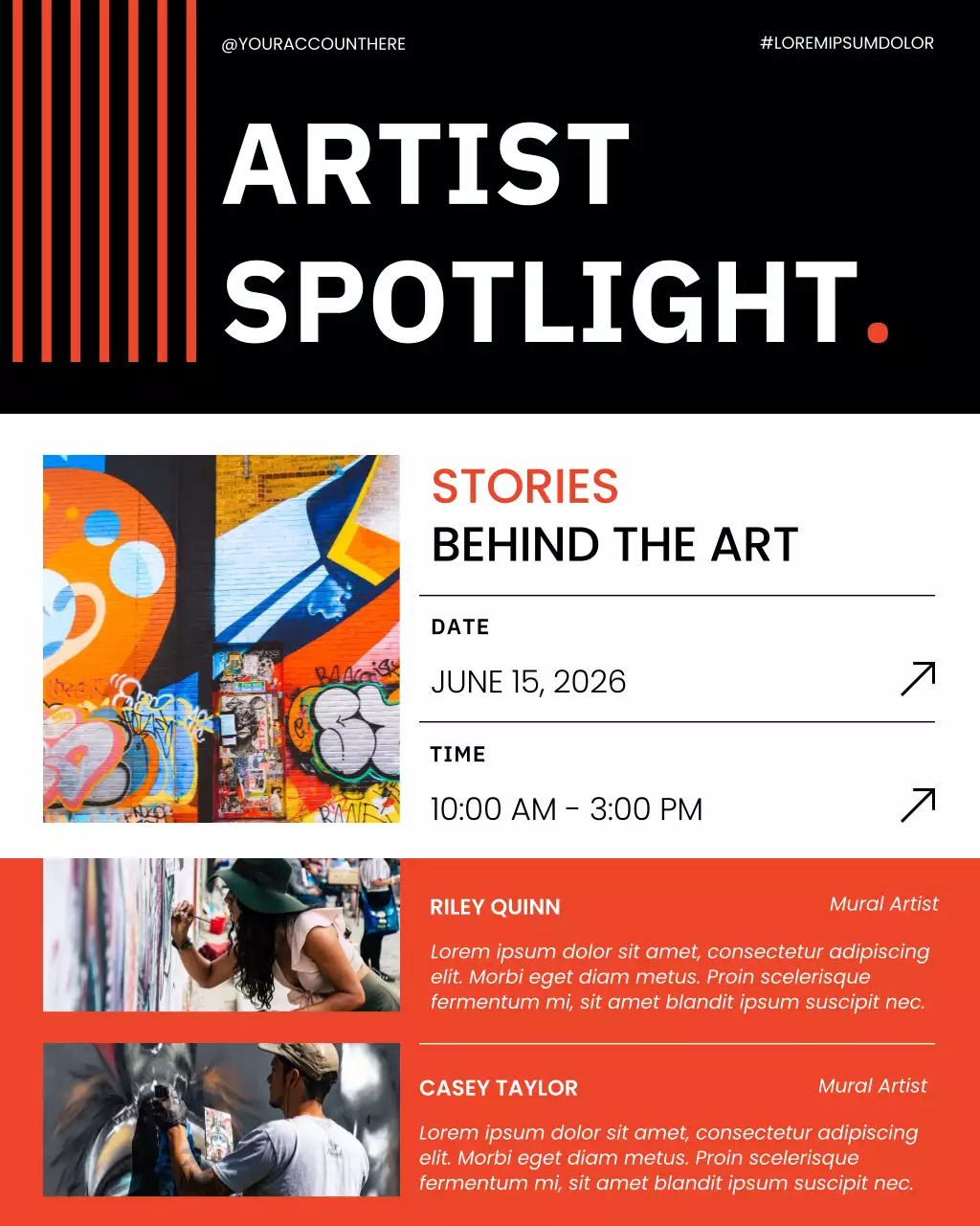 Red Orange Urban Art Exhibition Instagram post