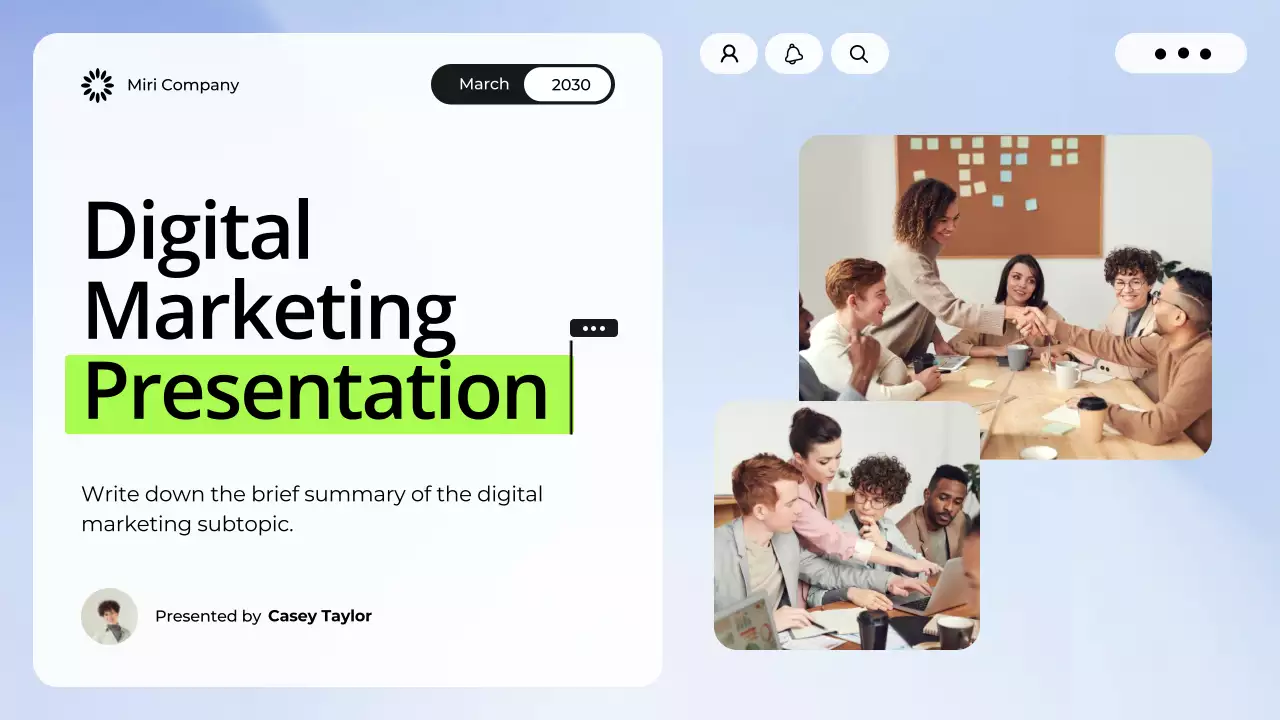 Blue and White Digital Marketing Presentation