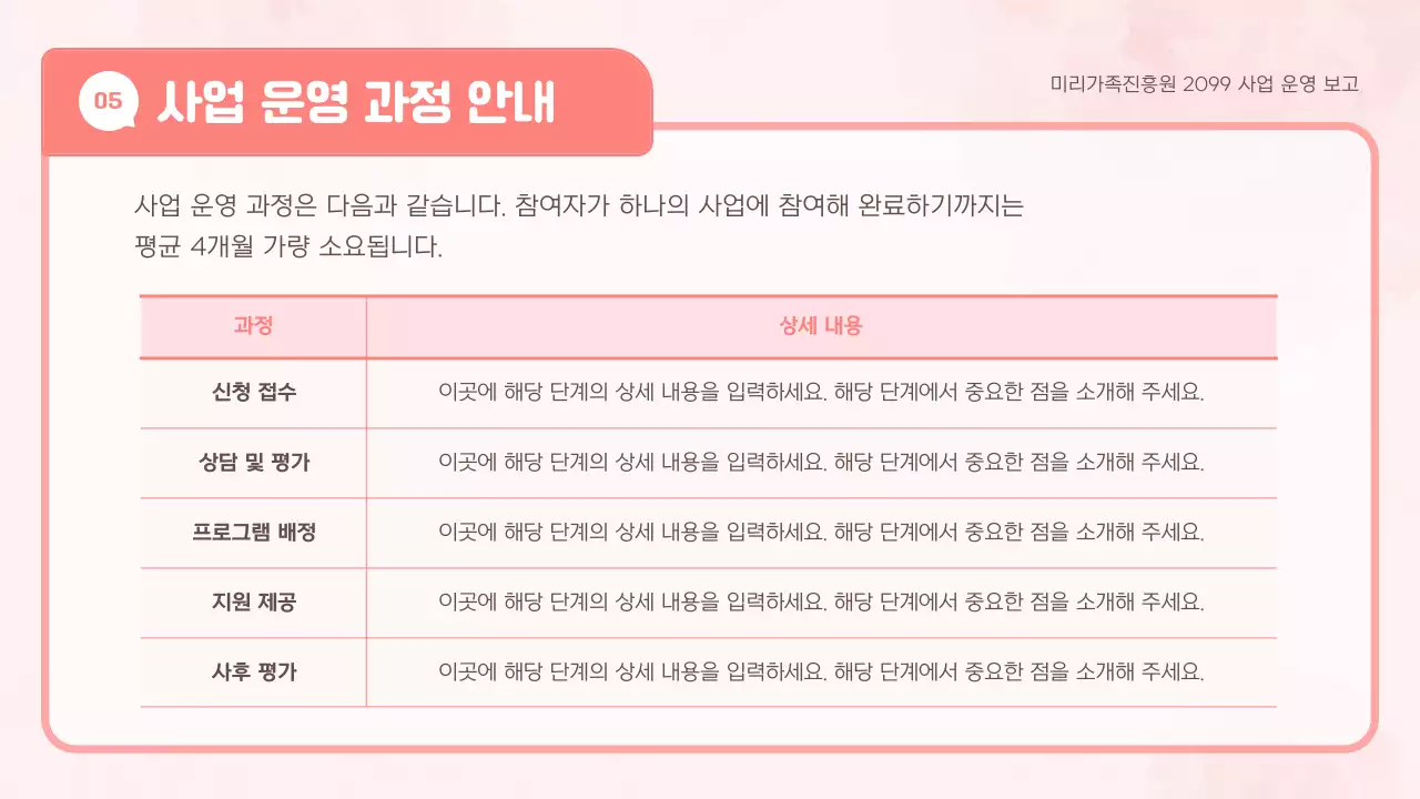 핑크 아기자기한 가족 홍보