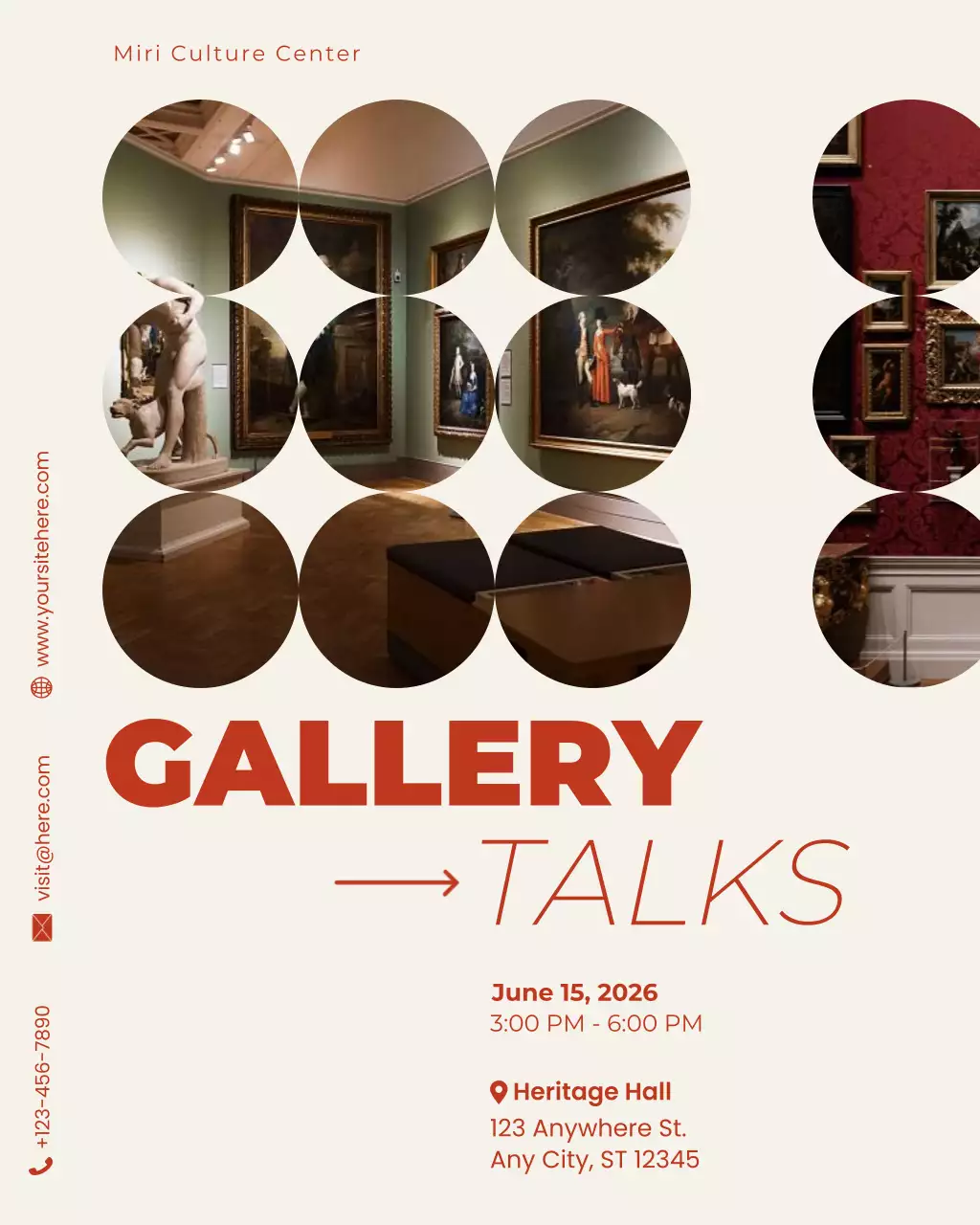 Beige and Red Modern Art Exhibition Announcement Instagram Post