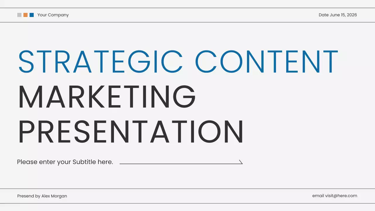 blue Modern Content Marketing Strategy Presentation