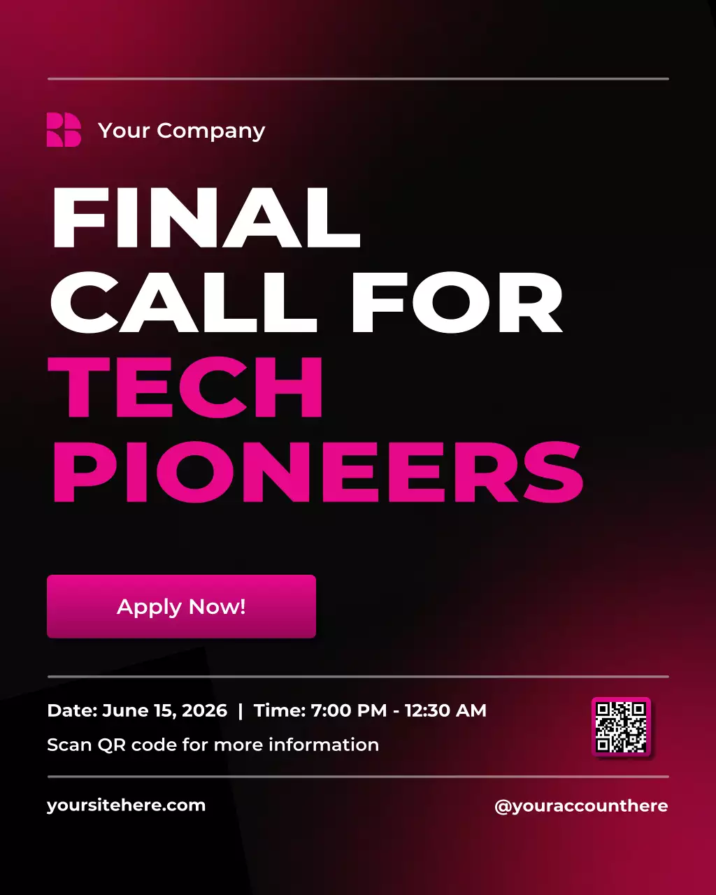 Pink Bold Tech Event Announcement Instagram Post
