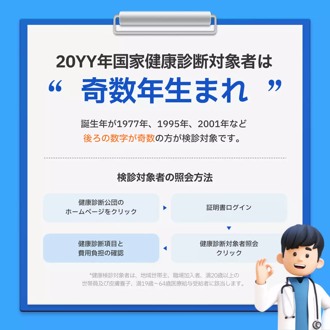 青のシンプルな国民健康診断キャンペーンの手引き