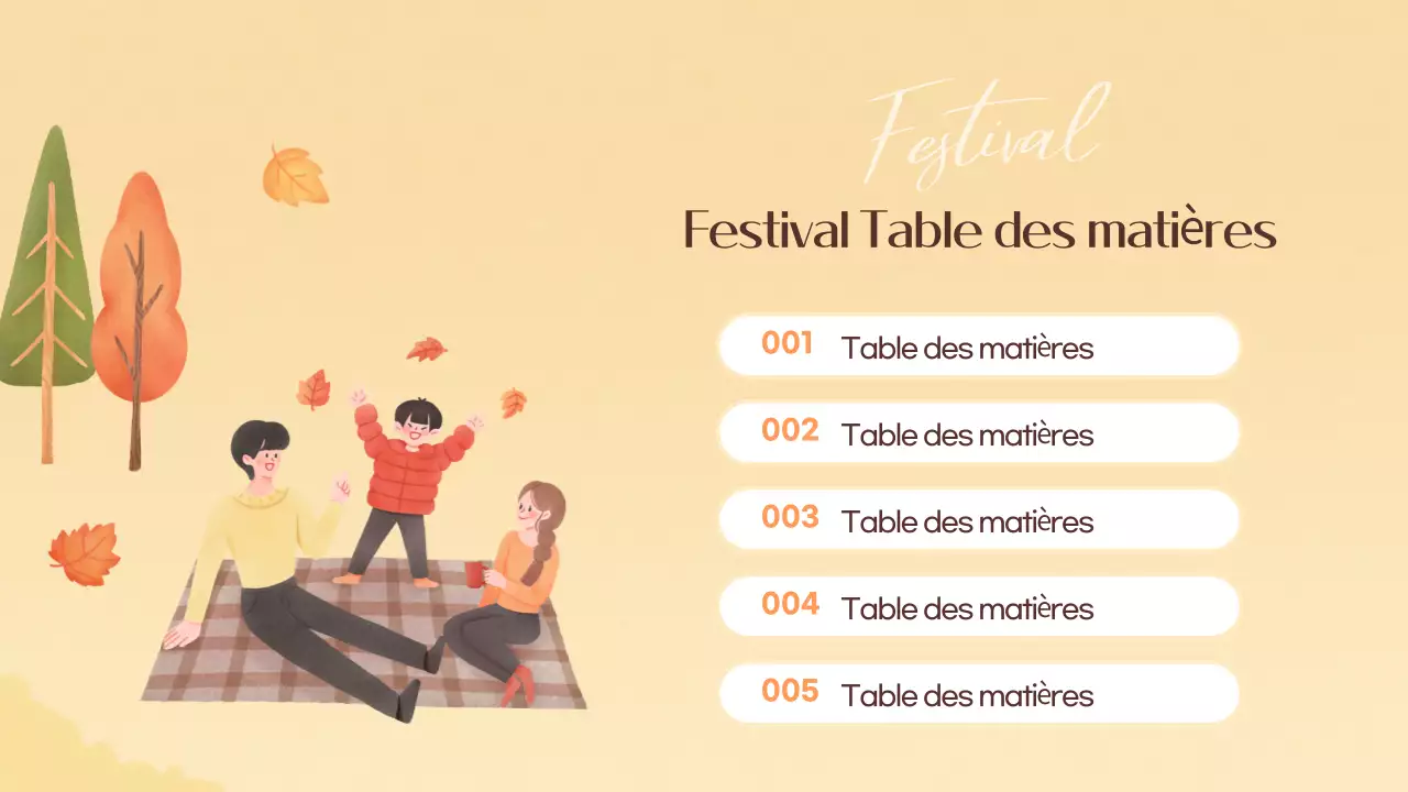 Promouvoir un festival d'automne orange et jaune