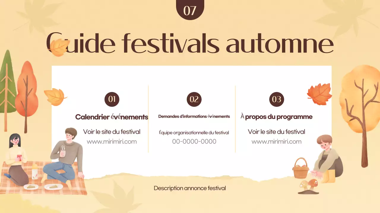 Promouvoir un festival d'automne orange et jaune