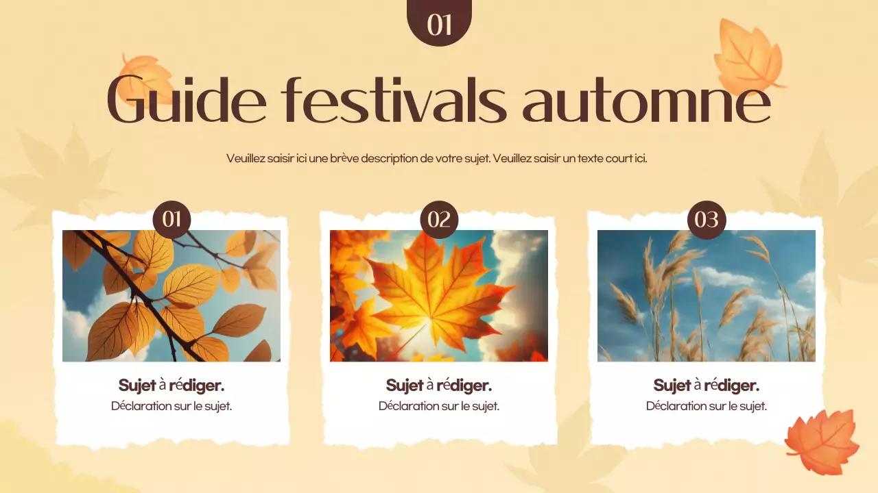 Promouvoir un festival d'automne orange et jaune