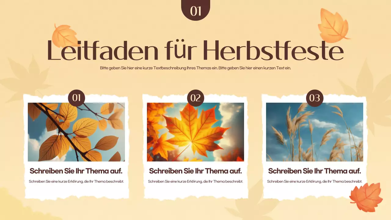 Förderung eines orange-gelben Herbstfestes