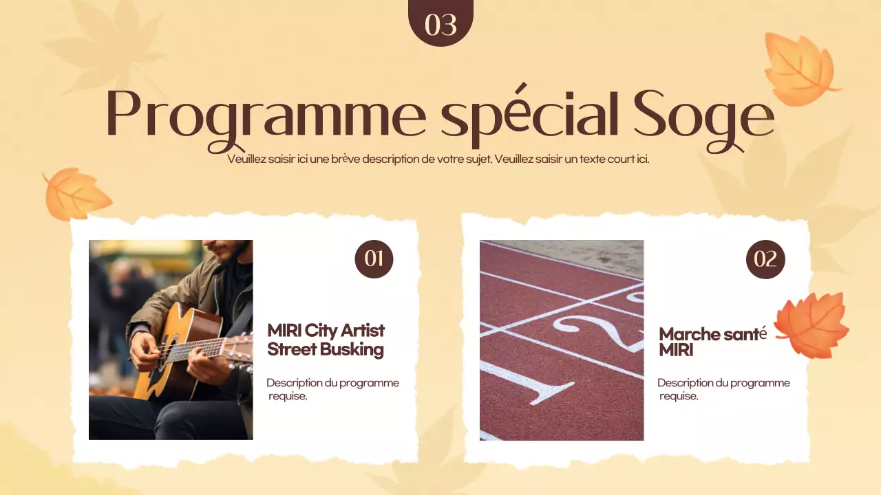 Promouvoir un festival d'automne orange et jaune