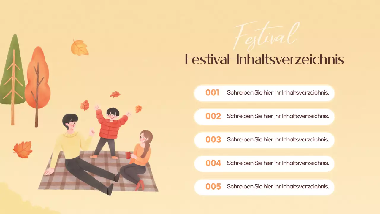 Förderung eines orange-gelben Herbstfestes