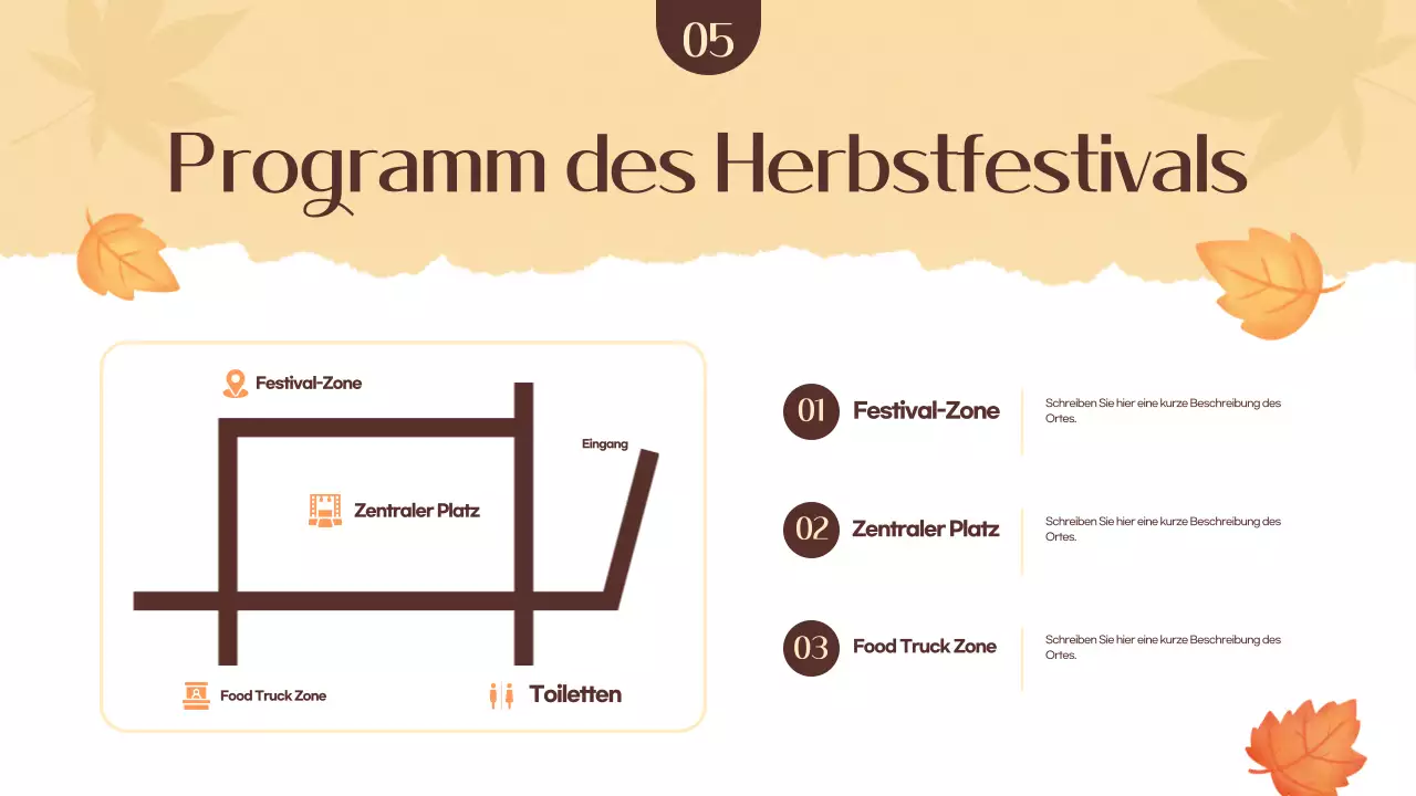 Förderung eines orange-gelben Herbstfestes