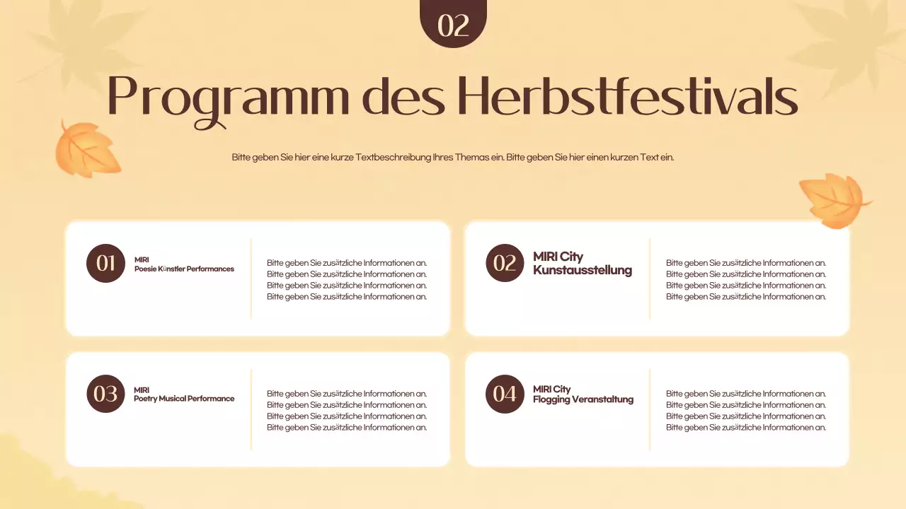 Förderung eines orange-gelben Herbstfestes