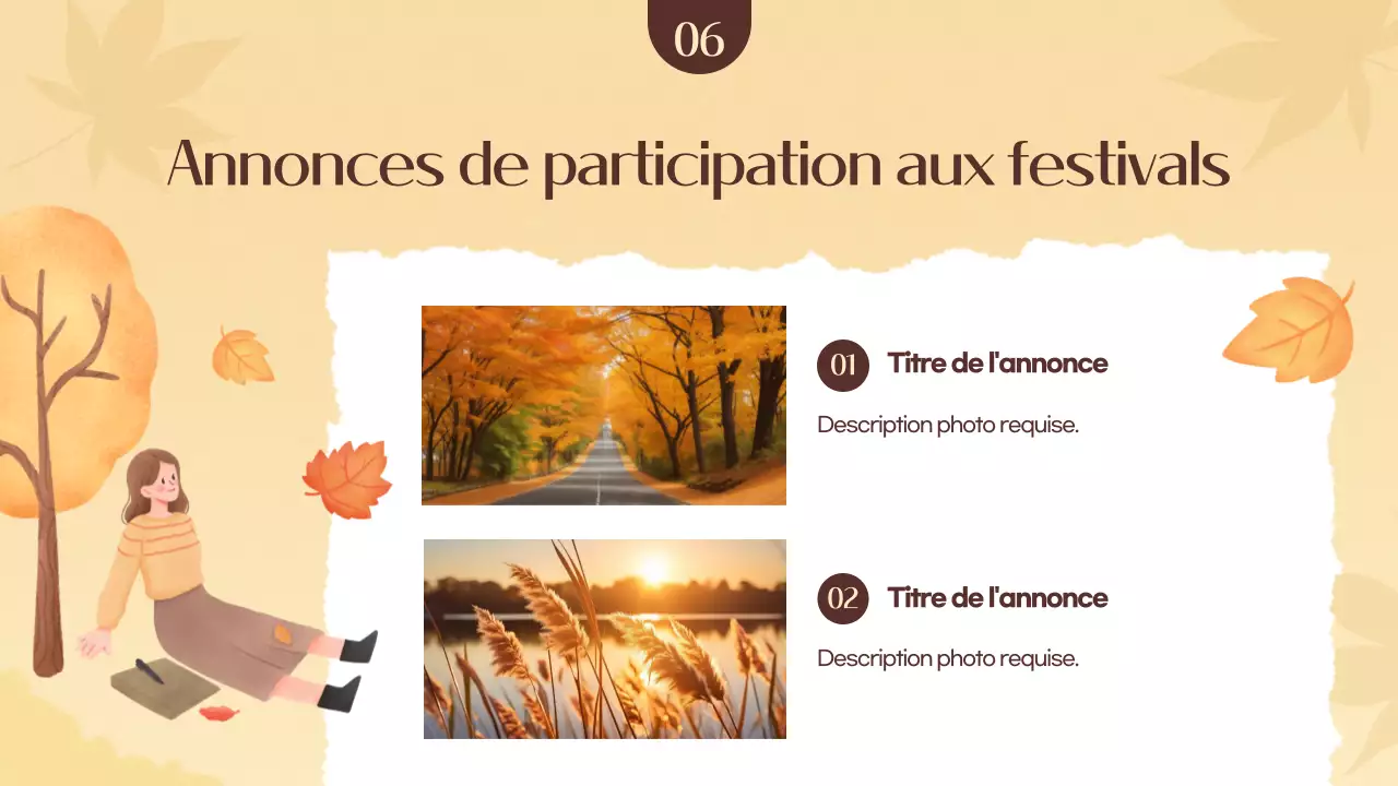 Promouvoir un festival d'automne orange et jaune
