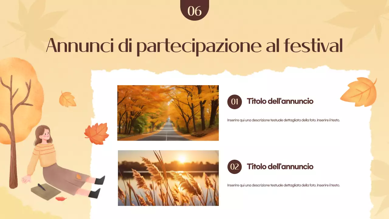 Promuovere un festival autunnale giallo e arancione
