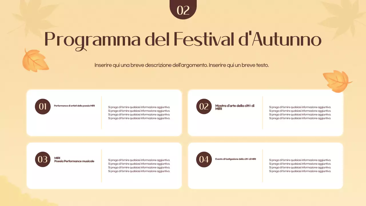 Promuovere un festival autunnale giallo e arancione