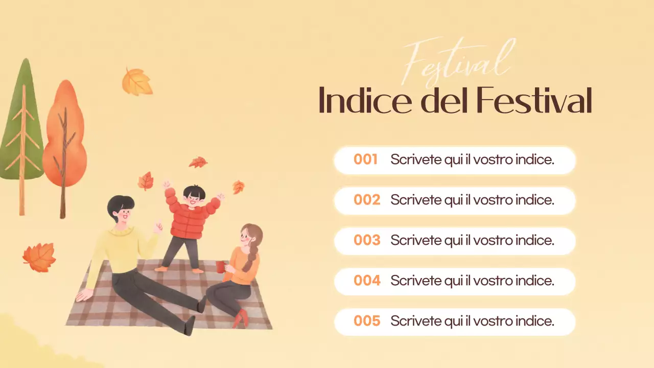 Promuovere un festival autunnale giallo e arancione