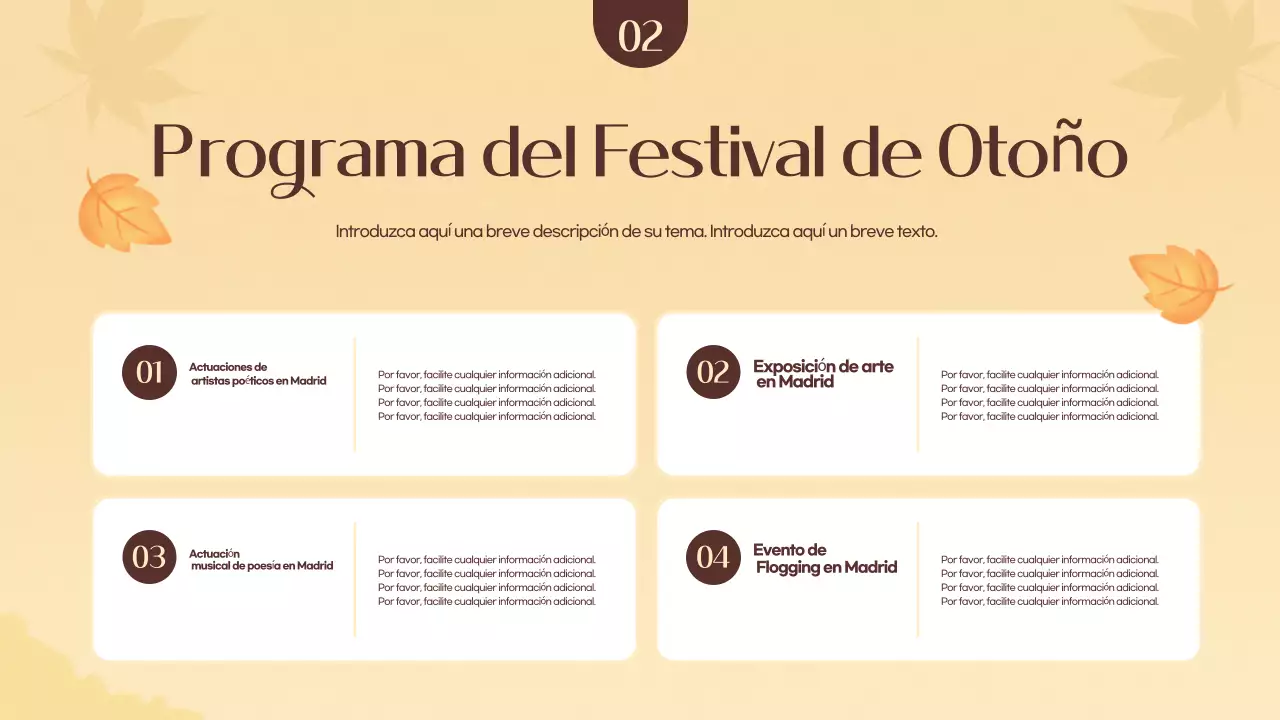 Promover un festival de otoño naranja y amarillo